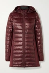 Canada Goose Hybridge Lite Jersey-trimmed Hooded Quilted Ripstop Down Coat In Purple