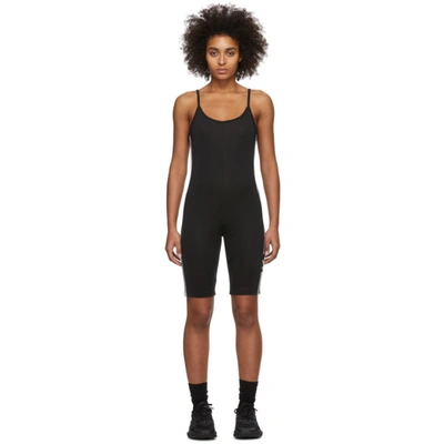 Adidas Originals Embroidered Striped Stretch-jersey Bodysuit In Black