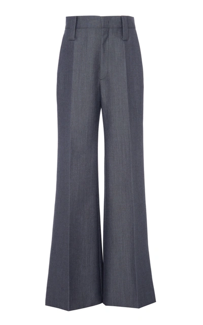 Prada Mohair-blend Wide-leg Pants In Grey