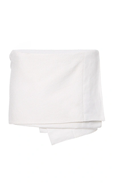 Prada Asymmetric Wrap-effect Cotton-blend Mini Skirt In White