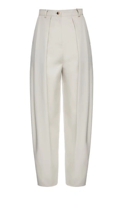 Magda Butrym Harwich Pleated Cotton Pants In Neutral