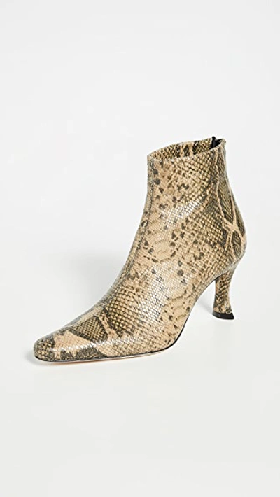 By Far Stevie Snake-print Stretch Booties In Snake Print