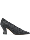 Bottega Veneta Black Intrecciato Almond Pumps