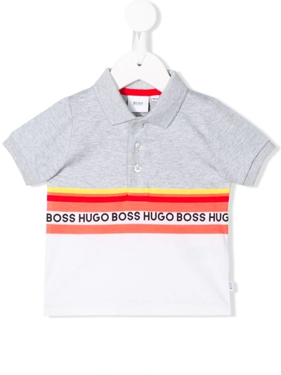 Hugo Boss Babies' Logo-print Polo Shirt In White