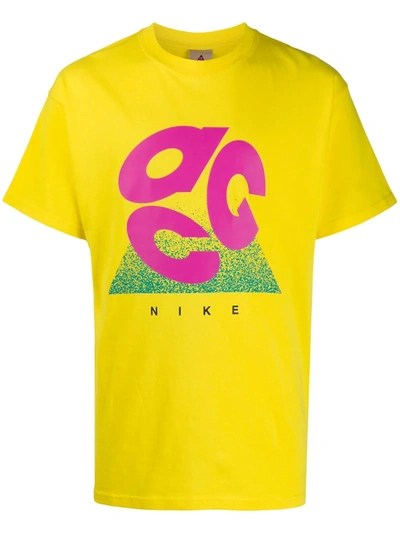 Nike Acg Nrg Printed Cotton-jersey T-shirt In Yellow