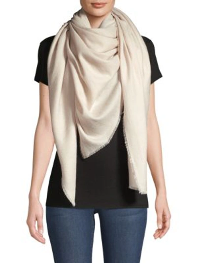 Agnona Women's Cashmere Fringed Scarf In Alabaster