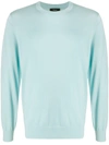 Theory Men's Riland Breach Crewneck Sweater In Blue