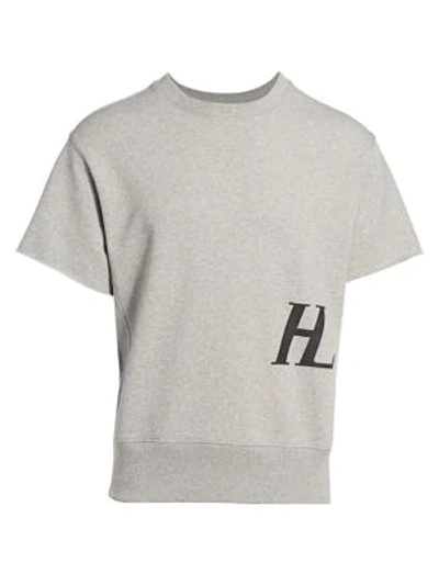 Helmut Lang Men's Monogram Short-sleeve Sweater In Moore