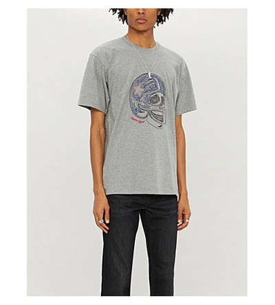 The Kooples Graphic-print Cotton-jersey T-shirt In Gry01