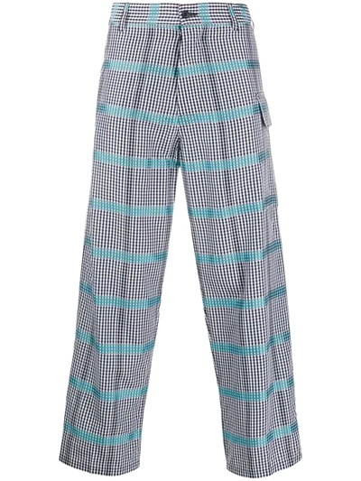 Marni Straight Fit Check Trousers In Black