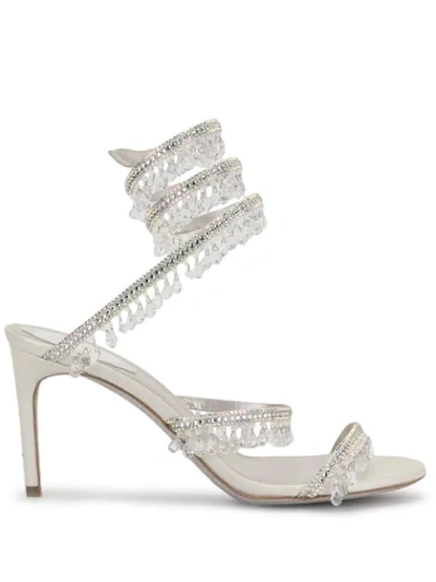 René Caovilla Cleo Embellished 80mm Sandals In Silver