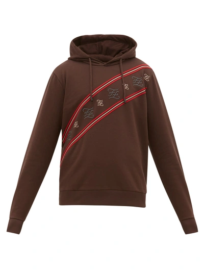 Fendi Karligraphy Striped Cotton-jersey Sweatshirt In Brown