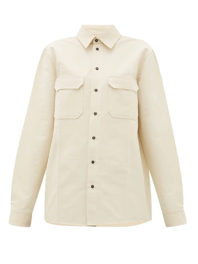 Jil Sander Pleated Cotton-twill Shirt In White
