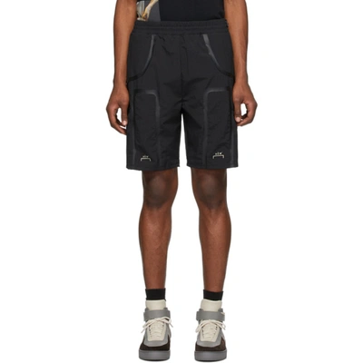 A-cold-wall* Taped Logo-print Technical-shell Track Shorts In Black