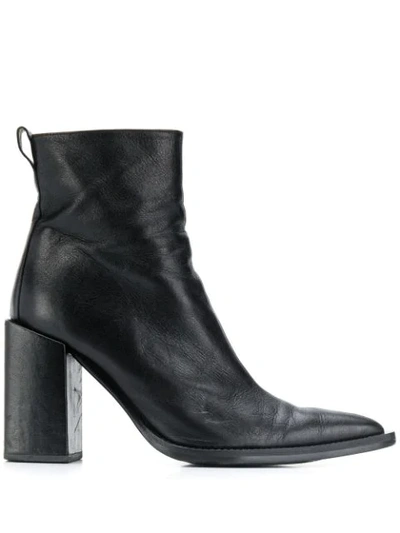 Ami Alexandre Mattiussi Chunky Heel Ankle Boots In Black