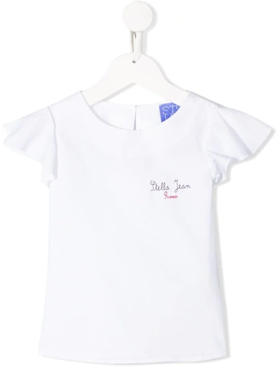 Stella Jean Kids' Printed Logo Blouse In White