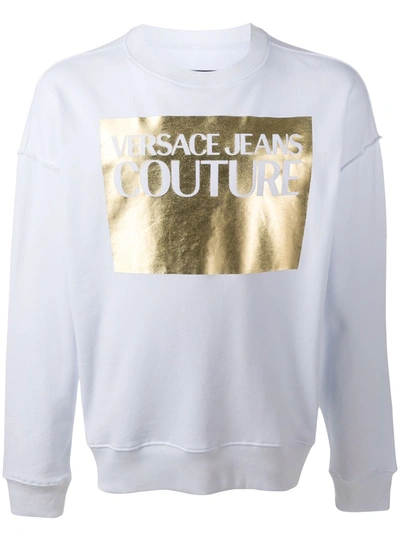 Versace Jeans Couture Box Graphic Logo Sweatshirt In White