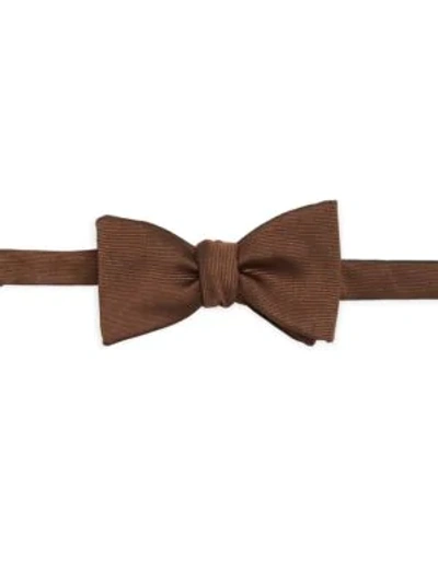 Eton Grosgrain Silk Bow Tie In Brown