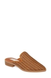 Band Of Gypsies Skipper Woven Loafer Mule In Cognac Woven Vegan Leather