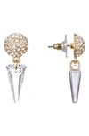 Nina Swarovski Crystal Spike Drop Earrings In Gold/ White Swarovski Crystal