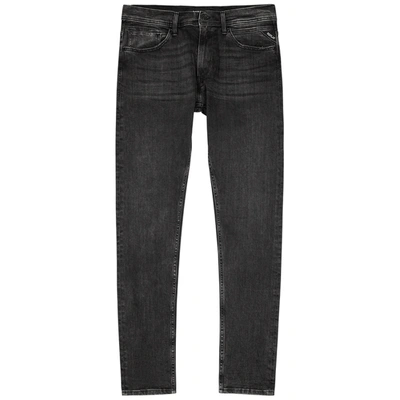 Replay Jondrill Charcoal Skinny Jeans In Dark Grey