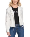 Dkny Zip-front Jacket In Ivory