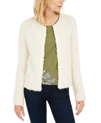 Weekend Max Mara Fuzzy Open-front Sweater In Cream