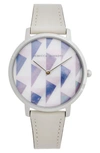 Rebecca Minkoff Women's Major Optic White Leather Strap Watch 35mm In Multi/white