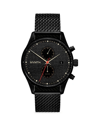 Mvmt Men's Chronograph Caviar Black Stainless Steel Mesh Bracelet Watch 42mm