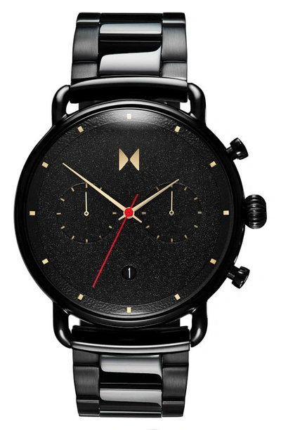 Mvmt Men's Chronograph Caviar Black Stainless Steel Bracelet Watch 47mm