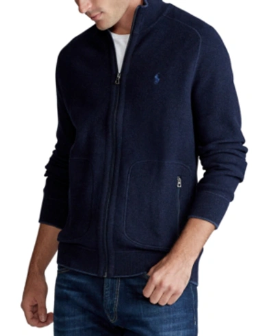 Polo Ralph Lauren Men's Cotton Full-zip Sweater In Navy Heather | ModeSens