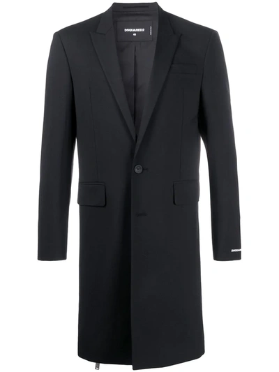 Dsquared2 Single Breasted Tailored Coat In Black