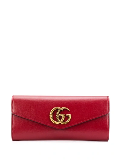 Gucci Double G Clutch In Red