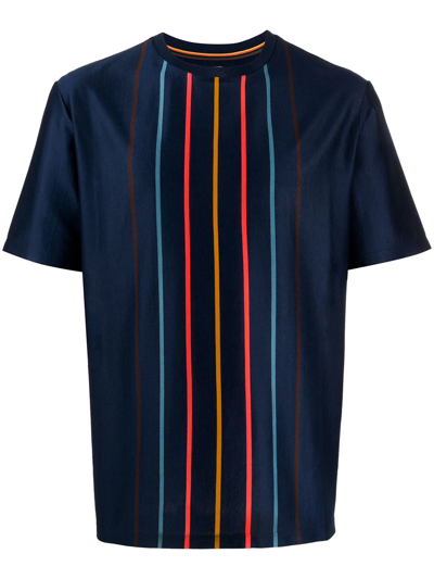 Paul Smith Artist Stripe-print Cotton T-shirt In Very Dark Navy