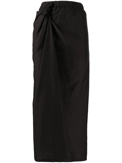 Christian Wijnants Knot Detail Midi Skirt In Black