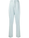 Stella Mccartney High-waisted Straight-leg Trousers In Blue