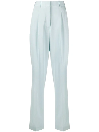Stella Mccartney High-waisted Straight-leg Trousers In Blue
