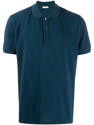 Etro Paisley-print Boxy Polo Shirt In Blue