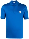 Alexander Mcqueen Skull Patch Polo Shirt In Blue