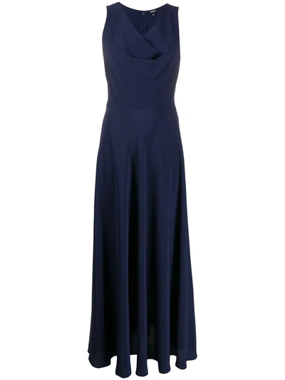Aspesi Cowl Neck Maxi Dress In Blue