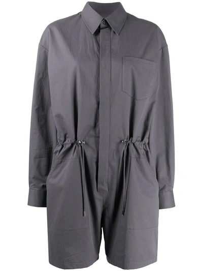 Maison Margiela Drawstring Waist Playsuit In Grey