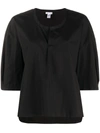 Comme Des Garçons Comme Des Garçons Oversized Half-sleeve Blouse In Black