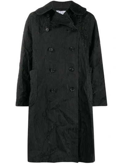 Comme Des Garçons Comme Des Garçons Textured Double-breasted Coat In Black