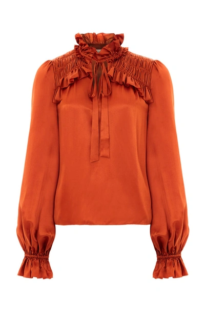 Temperley London Birdie Blouse In Hazelnut