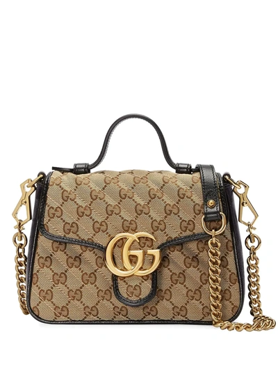 Gucci Mini Gg Marmont Original Gg Bag In Brown