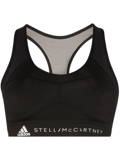 Adidas Originals X Stella Mccartney Logo运动文胸 In Black
