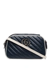 Gucci Marmont Small Quilted Leather Camera Bag In Blue