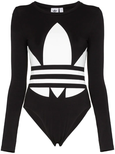 Adidas Originals Adidas Women's Originals Large Logo Bodysuit In Black ,white