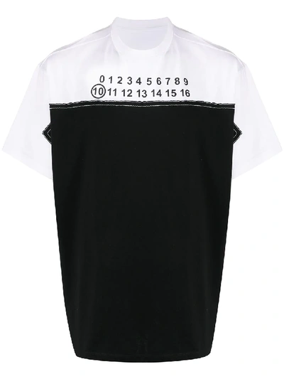 Maison Margiela Two-toned Oversized T-shirt In Black/white