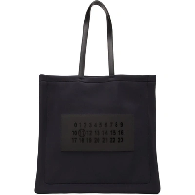 Maison Margiela Leather-trimmed Logo-appliquéd Neoprene Tote Bag In T8013 Black